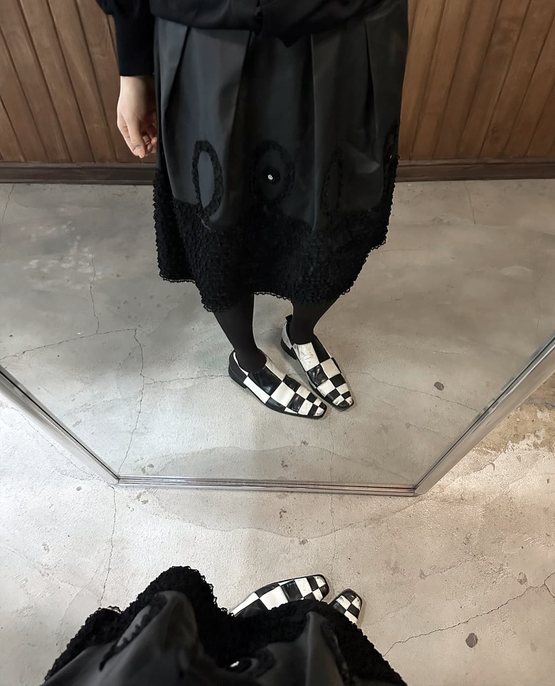 INGEBORG lace leather skirt 상품이미지1