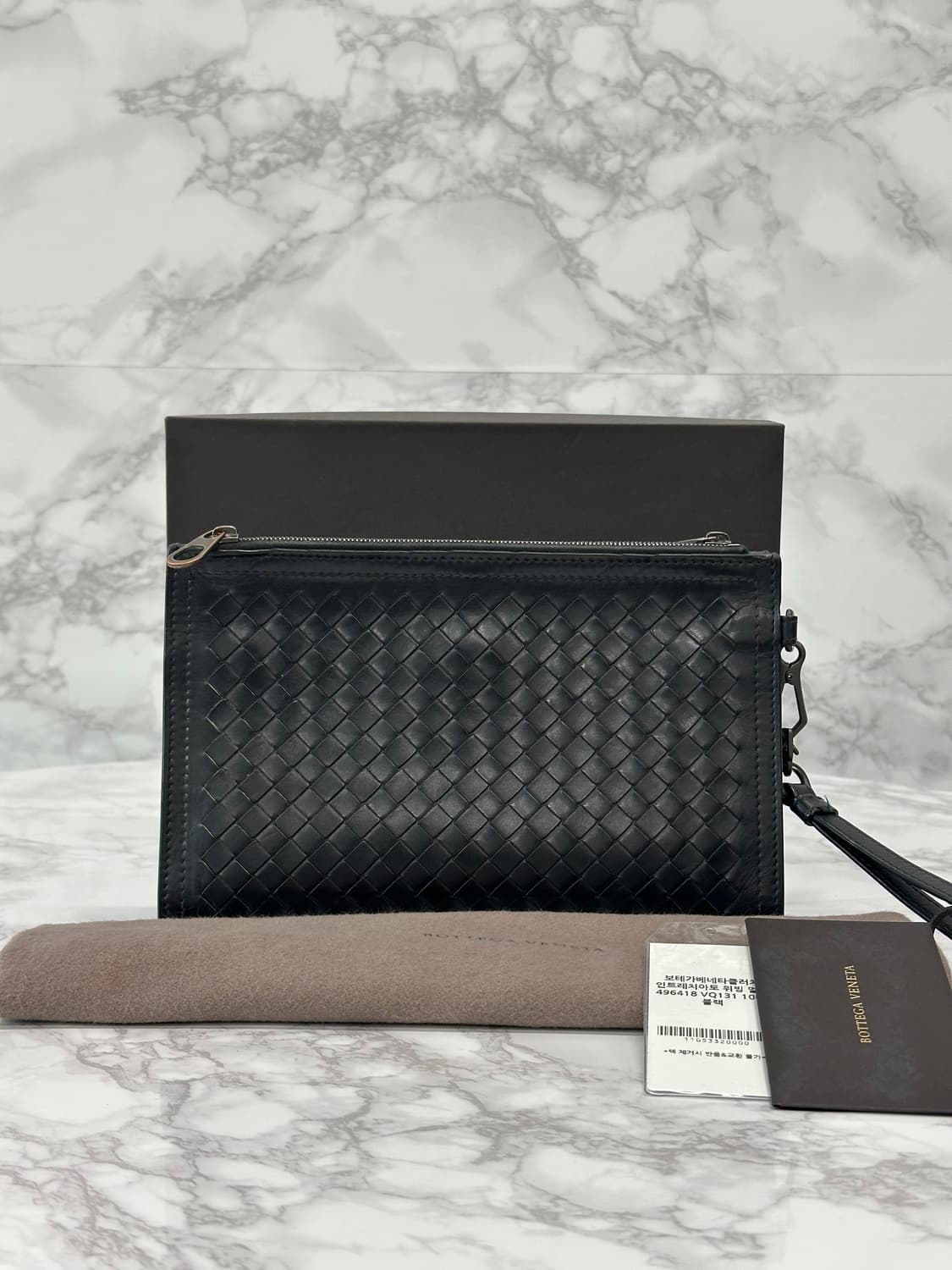 [풀구성] 보네가베네타 인트레치아토 클러치 블랙 미니 상품이미지5