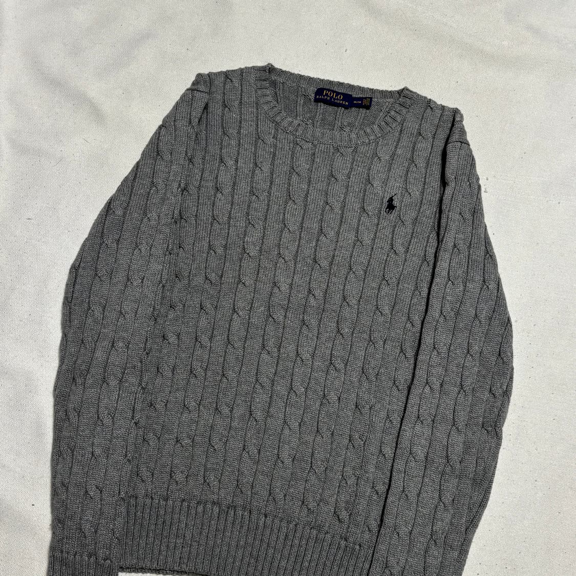 M 폴로랄프로렌 네이비 포니 그레이 케이블 니트 상품이미지1