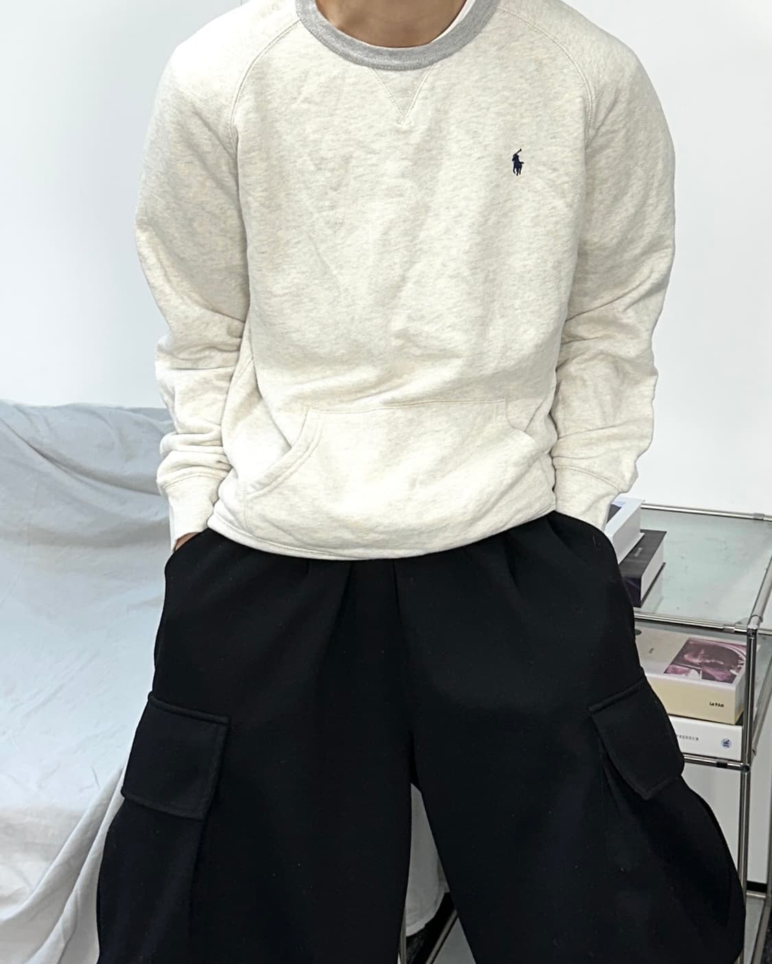 폴로 랄프로렌 보이즈 아이보리 맨투맨  XL 상품이미지1