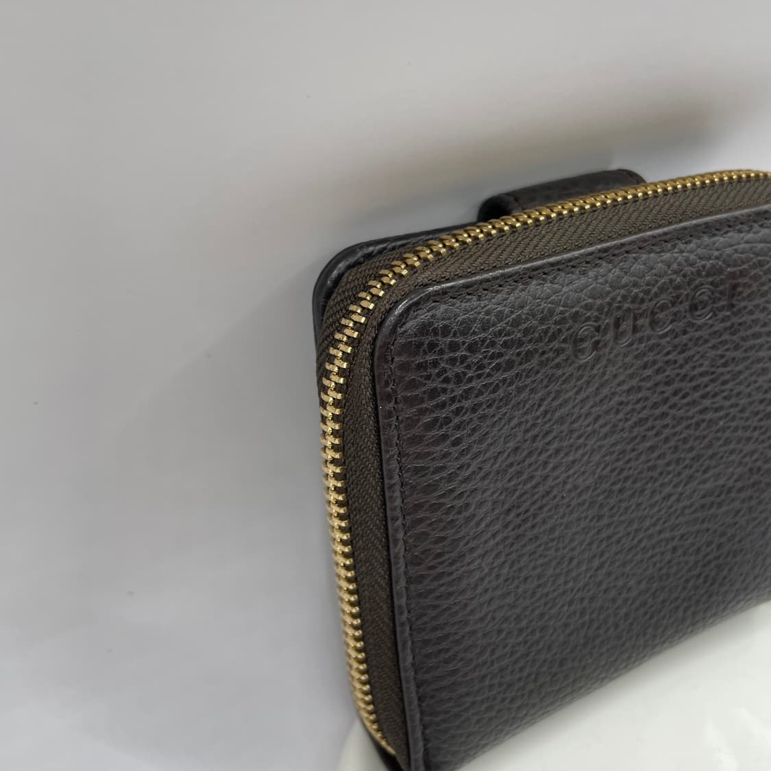 구찌 레더 지퍼 카드지갑 반지갑 브라운 상품이미지2