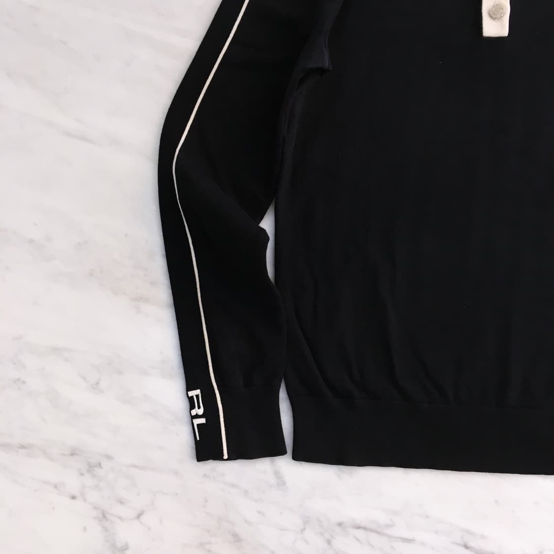 블랙 삥불 헨리넥 긴팔 티 여성 44 55 상품이미지5