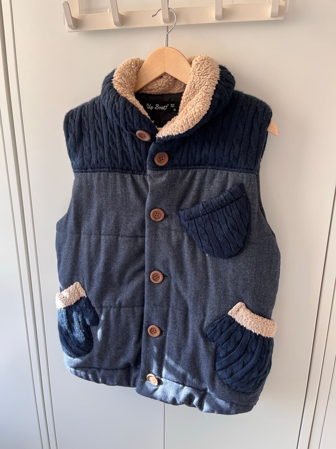 Up start 모리걸 장갑 주머니 니트 조끼 패딩 상품이미지8