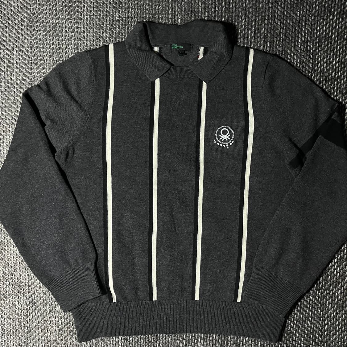 [S] BENETTON 베네통 스트라이프 카라 니트 상품이미지2