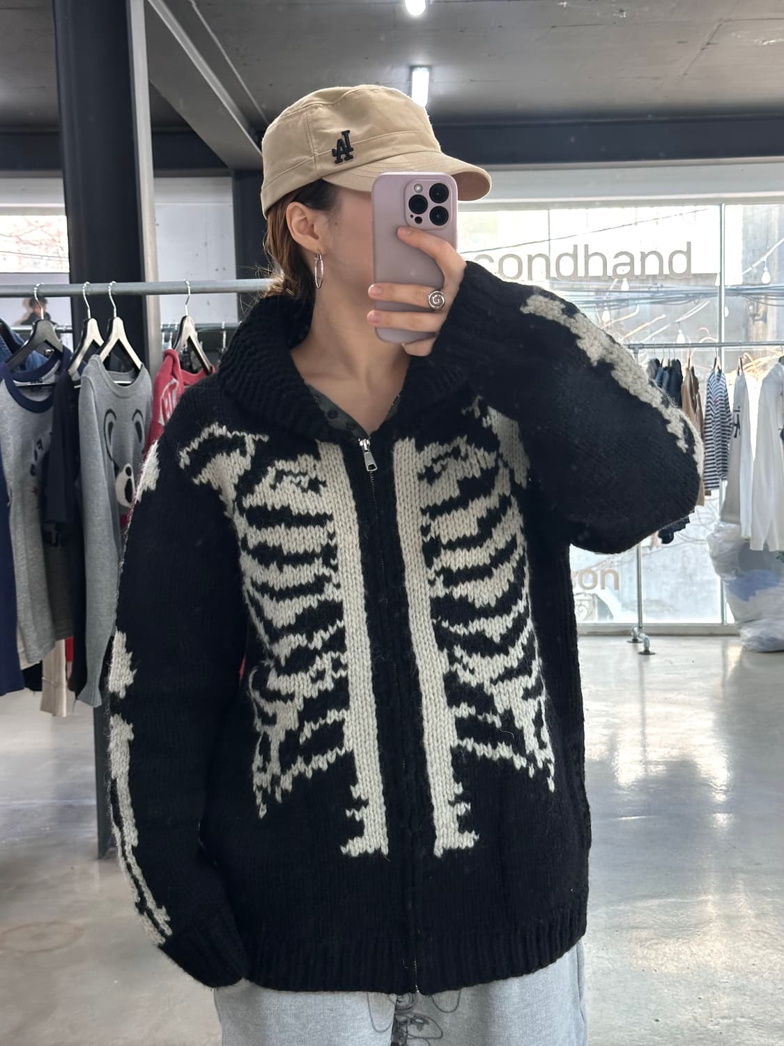 벤슨 스켈레톤 코위찬 니트집업 상품이미지2