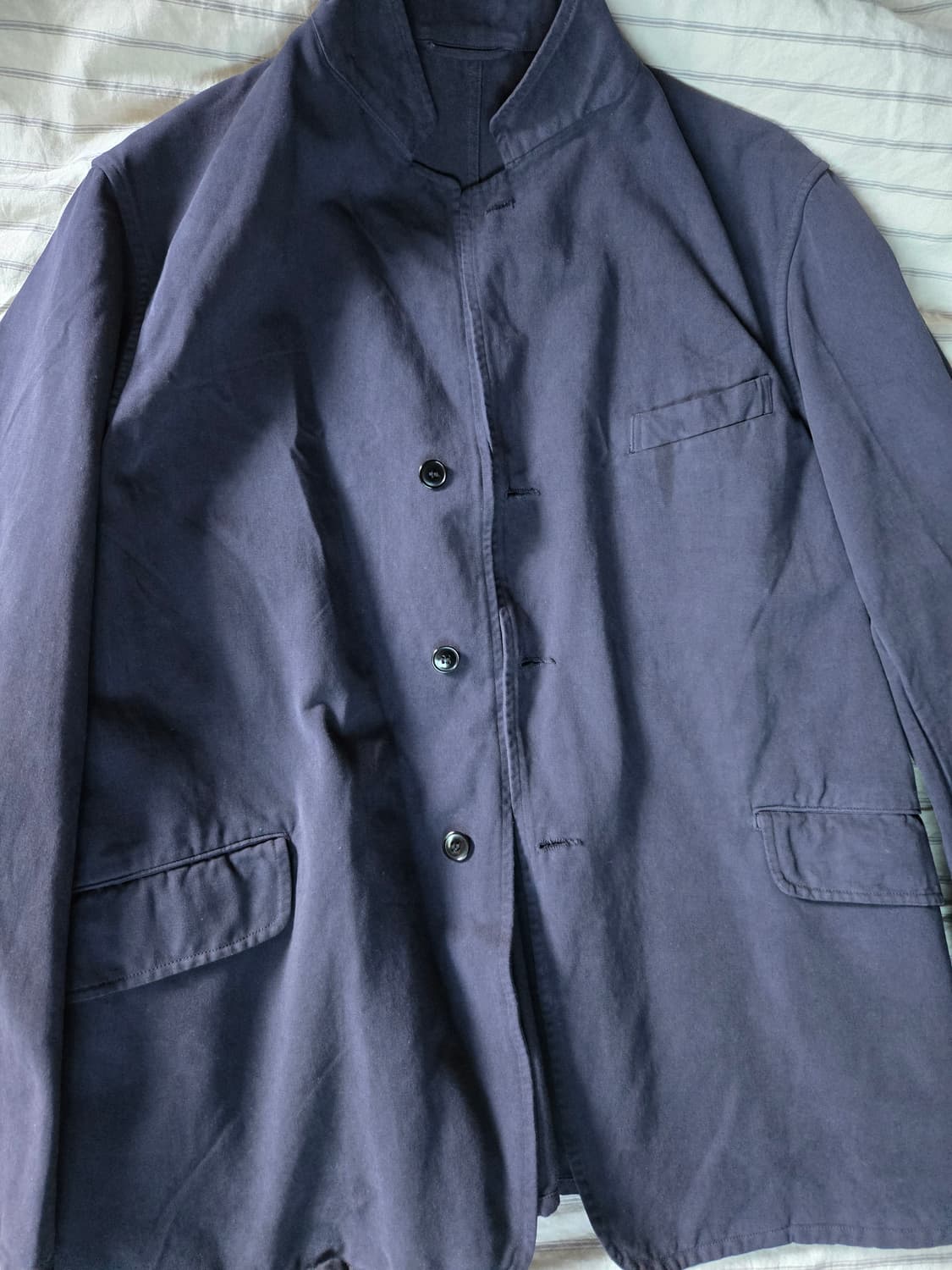 comoli garment dyed jkt 코모리 가먼트 다이드재킷 블루 상품이미지1