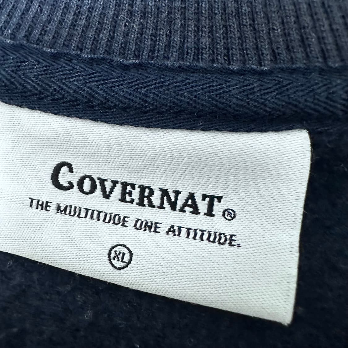 커버낫 기모 맨투맨 네이비 XL 상품이미지3