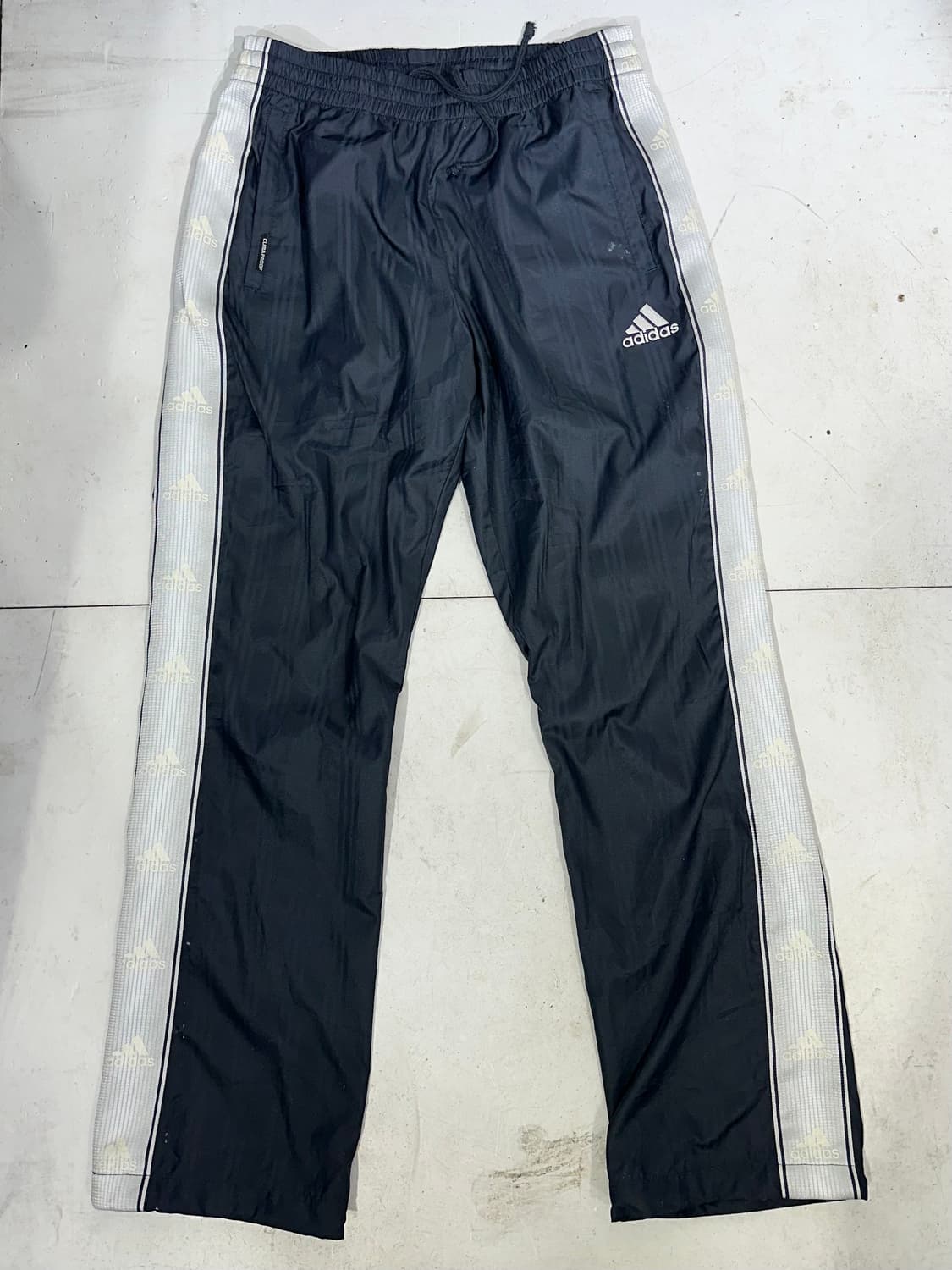 아디다스 네이비 그레이 사이드 라인 와이드 트랙 팬츠 L 상품이미지4