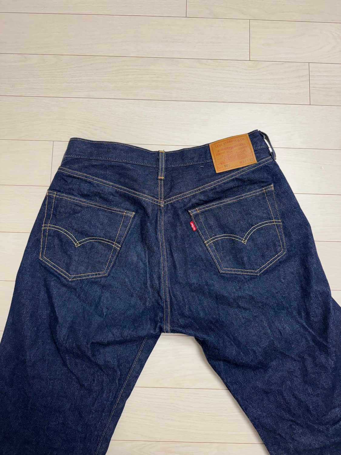 리바이스 501 오리지널 셀비지 34x32 1회 세탁 후 1회 착용 판매 상품이미지1