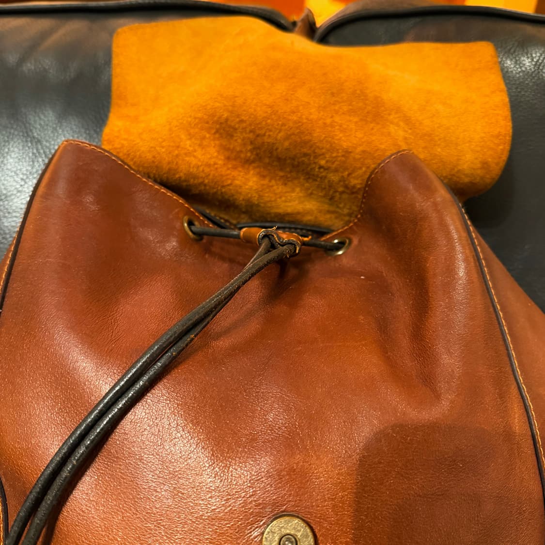 빈티지 오일풀업 카우레더 럭색 백팩 상품이미지4