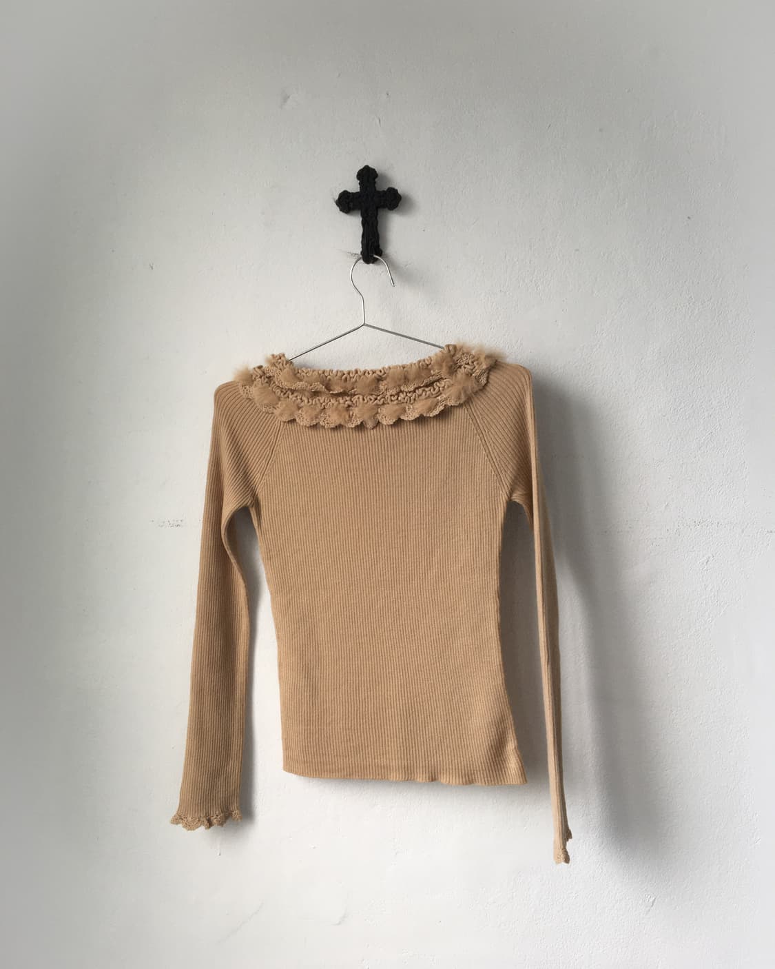 Fur trimming ribbed knit 상품이미지3