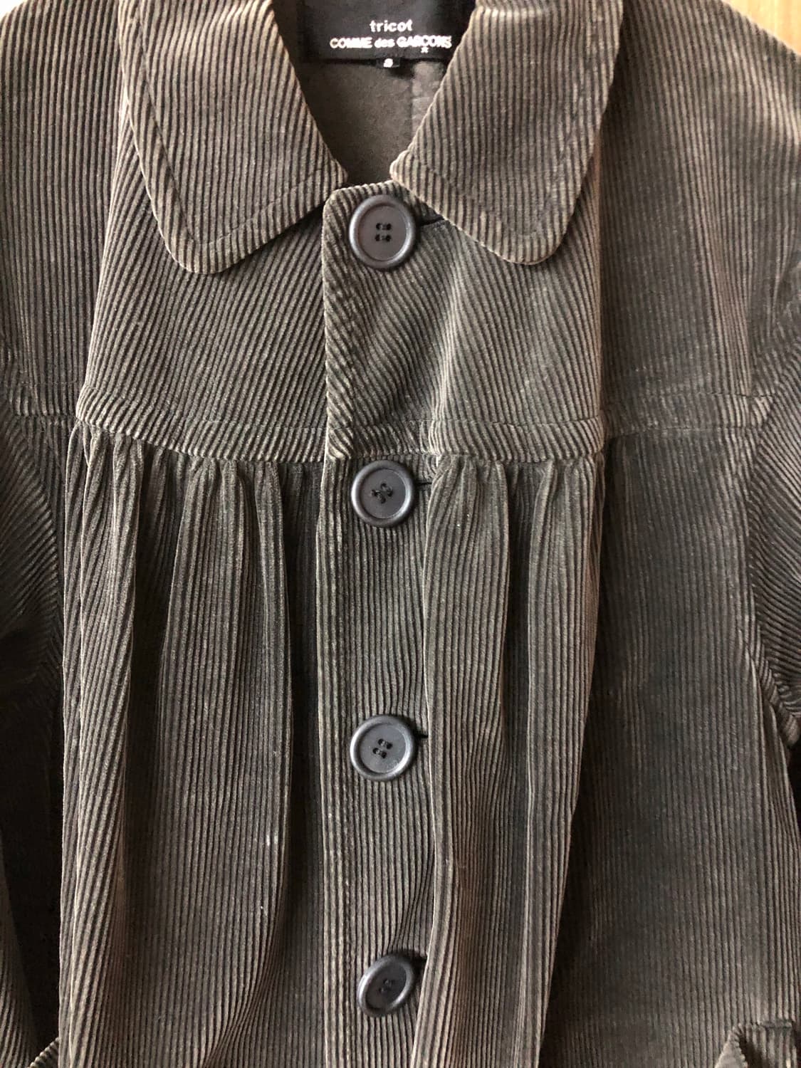 Comme des garcons tricot 코듀로이 셔링 코트 s 상품이미지5