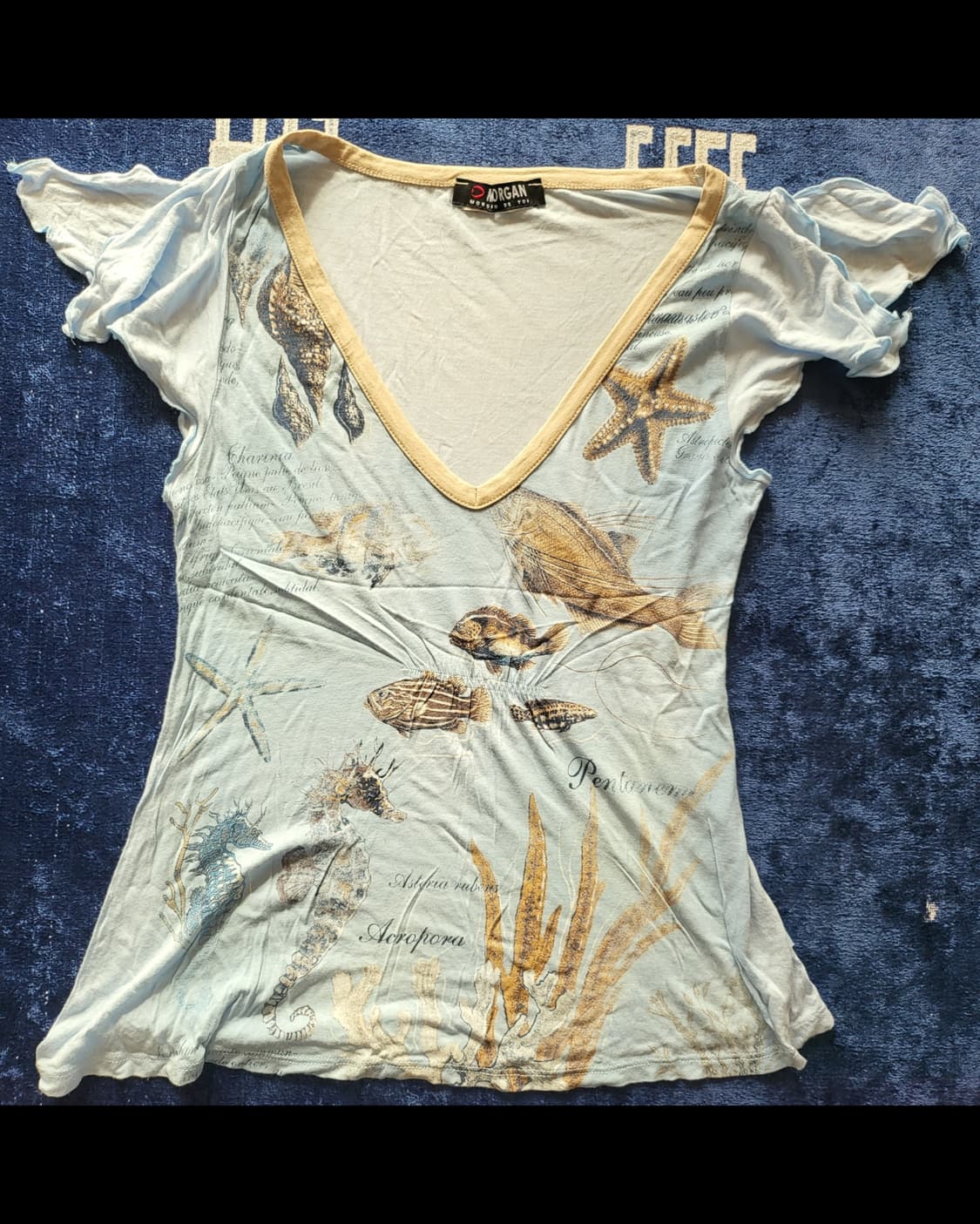 프랑스 수입 모르간 모달 블루 셔츠 상품이미지4