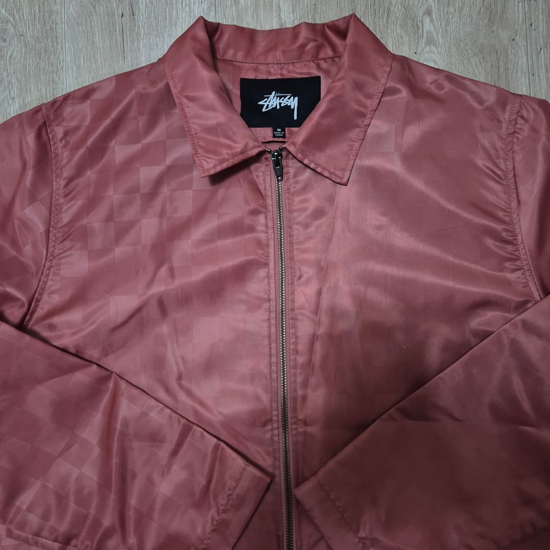 스투시 인터내셔널 체커보드 사틴 코치자켓 M(95) 상품이미지2