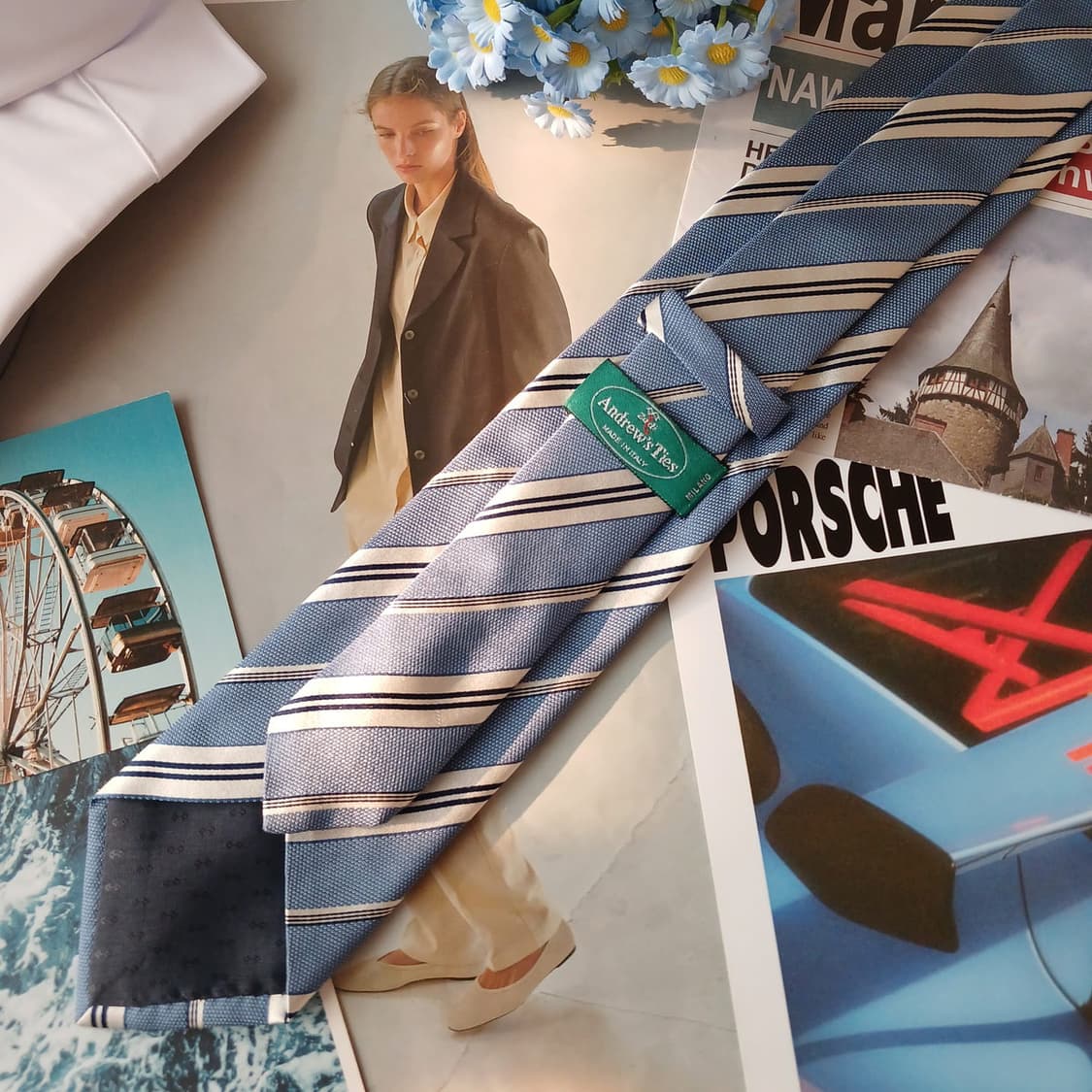 앤드류스타이 실크 스트라이프 넥타이 8.7cm A+등급 A19413
 상품이미지6