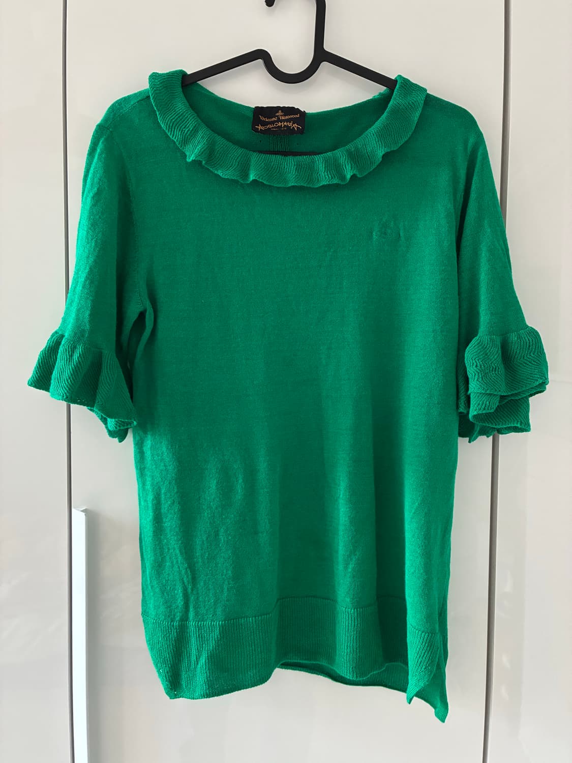 [Vivienne Westwood] 그린 린넨 러플 탑 상품이미지1