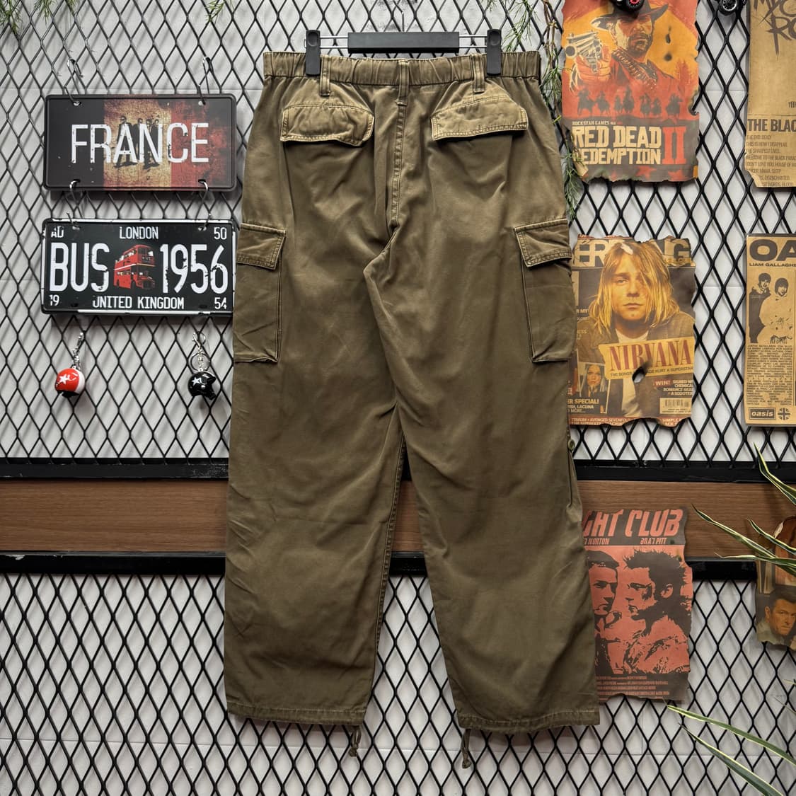JPN VINTAGE 밴딩 카고 팬츠 사이드 포켓 포인트 베이지 상품이미지2