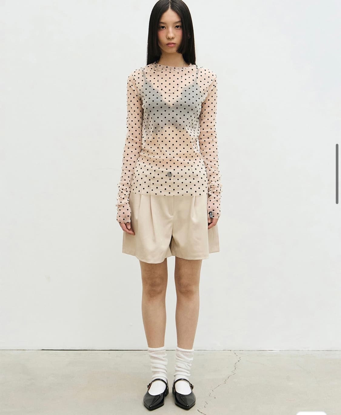 NICOLE LABEL SEE-THROUGH DOTS TOPS /M 상품이미지4
