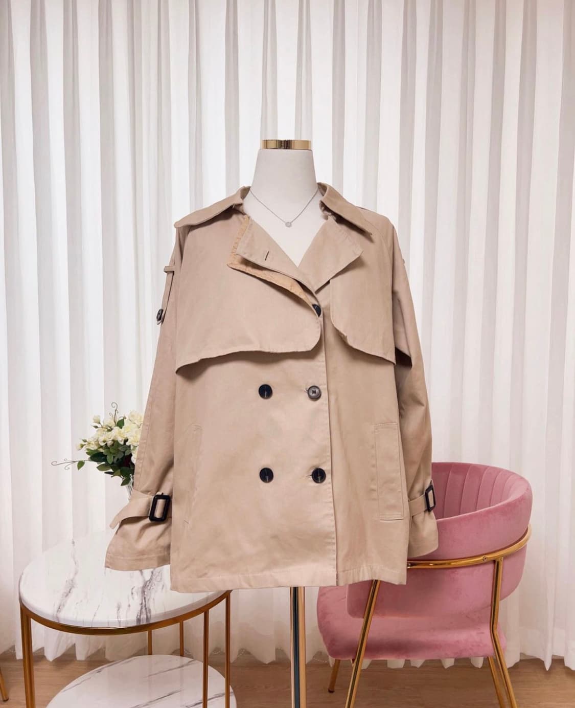 여성 숏 트렌치자켓 상품이미지2