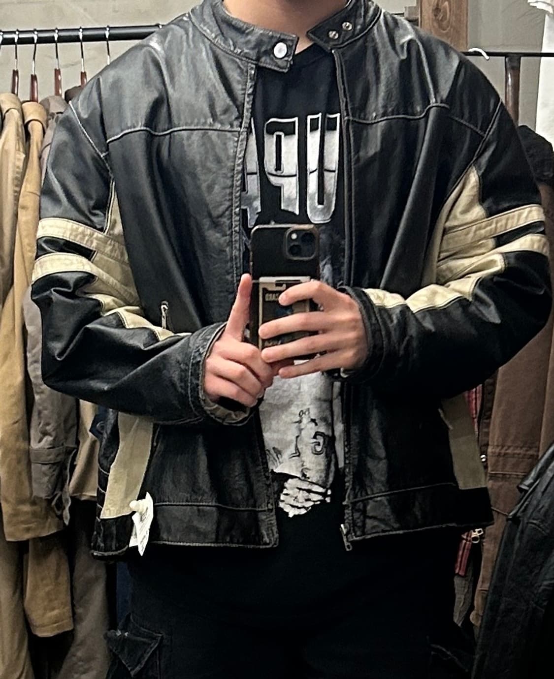 [2XL](착샷) 윌슨래더 바이커 가죽자켓 상품이미지1