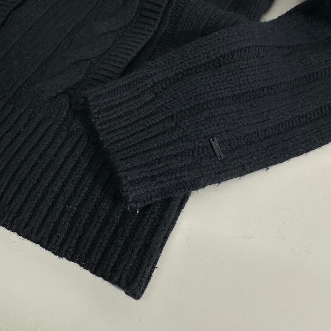 우먼M 타미힐피거 다크네이비 빅카라 꽈배기 가디건 상품이미지2