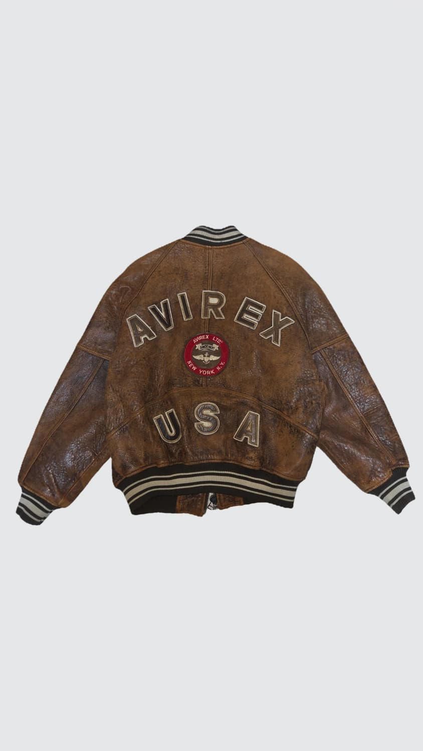 AVIREX 아이콘 레더 바시티 상품이미지1