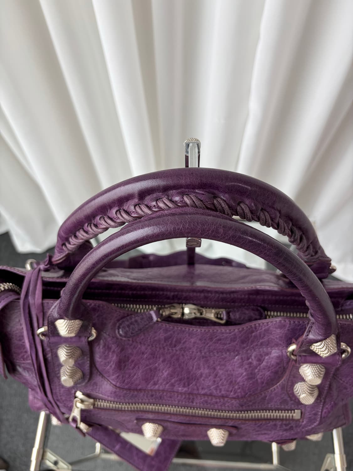 발렌시아가 시티 모터백 퍼플 상품이미지9