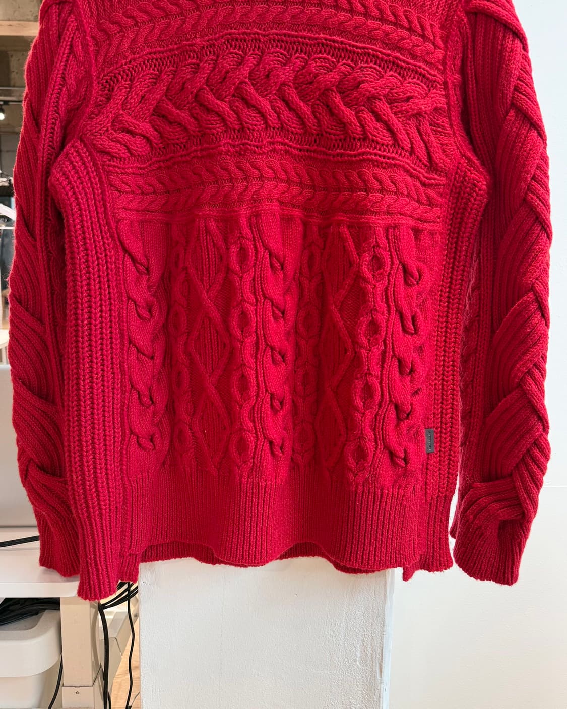 버버리 레드 아란 캐시미어혼방 니트  상품이미지6