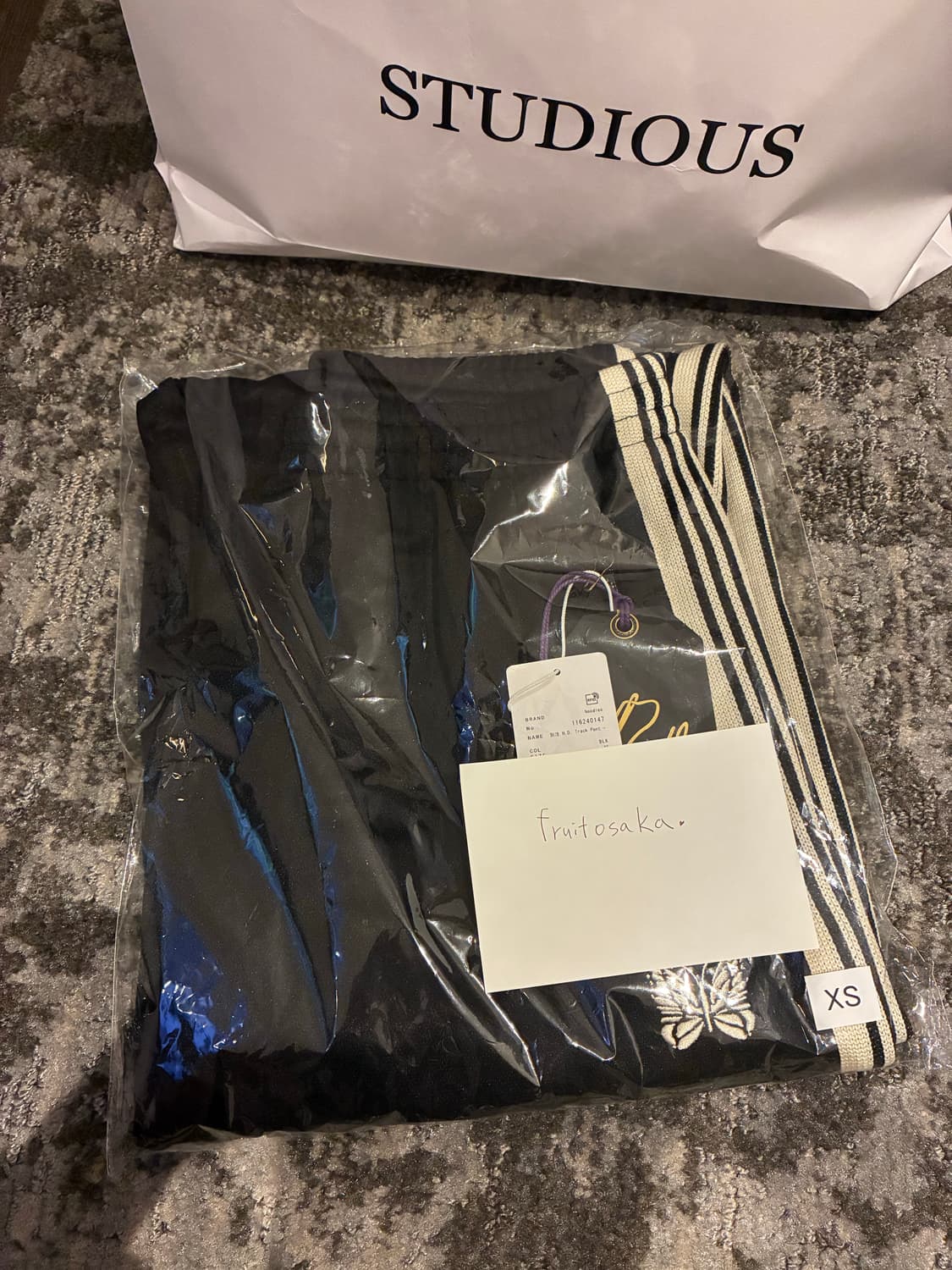 니들스 별주 폴리트랙팬츠 블랙화이트 xs 상품이미지2