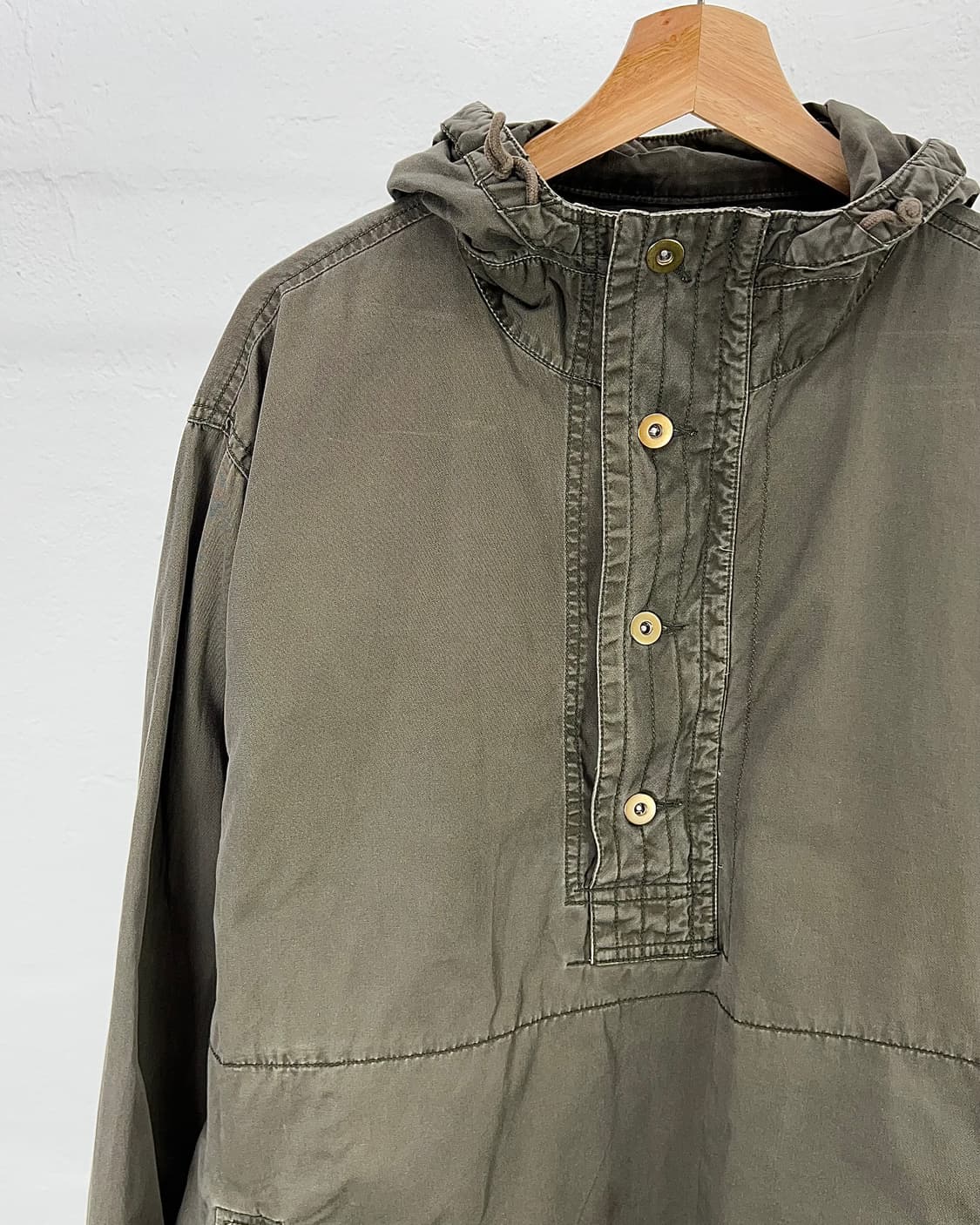 올드 네이비 카키 코튼 버튼 플라이 밀리터리 쿼터집 후디 자켓 상품이미지2