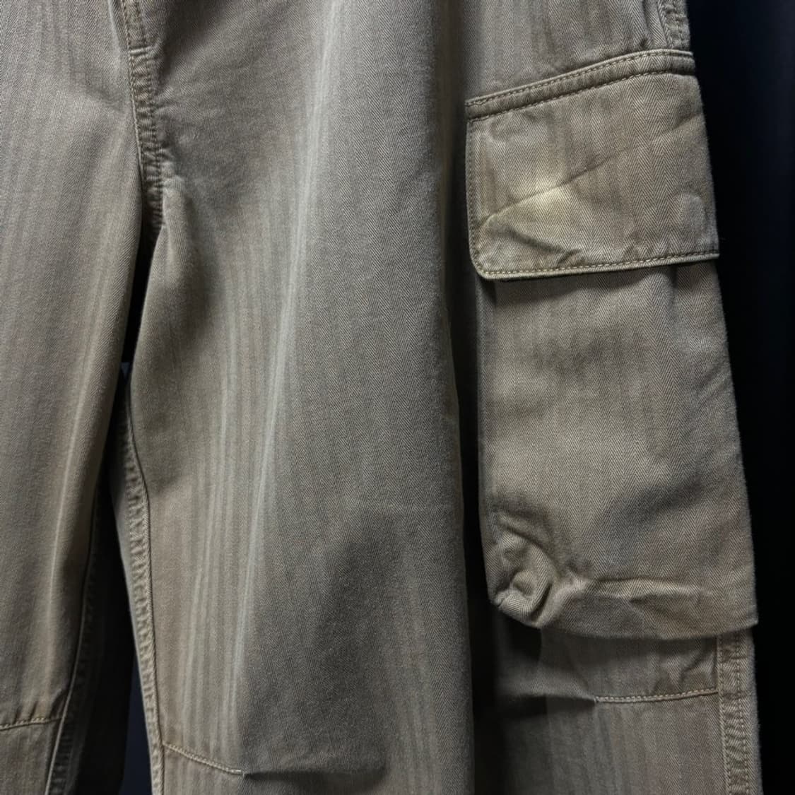 48) 아워레가시 마운트 카고 팬츠 올리브 헤링본 상품이미지2