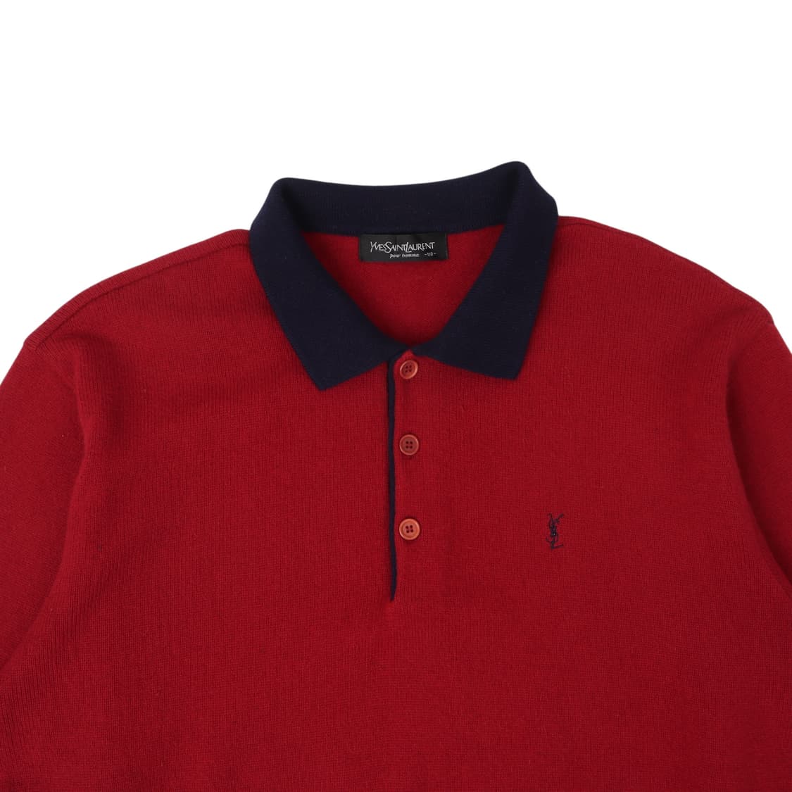 입생로랑 뿌르 옴므 배색 카라 버튼업 니트 상품이미지2