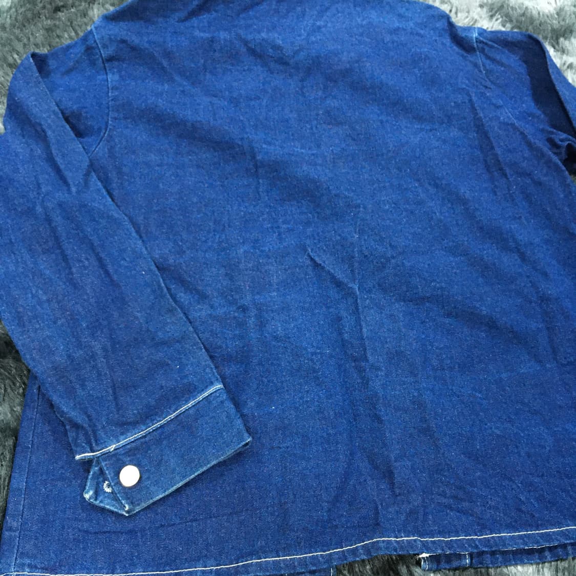 투티/0257 USA 빈티지 미국 실버 버튼 데님 셔츠 상품이미지8