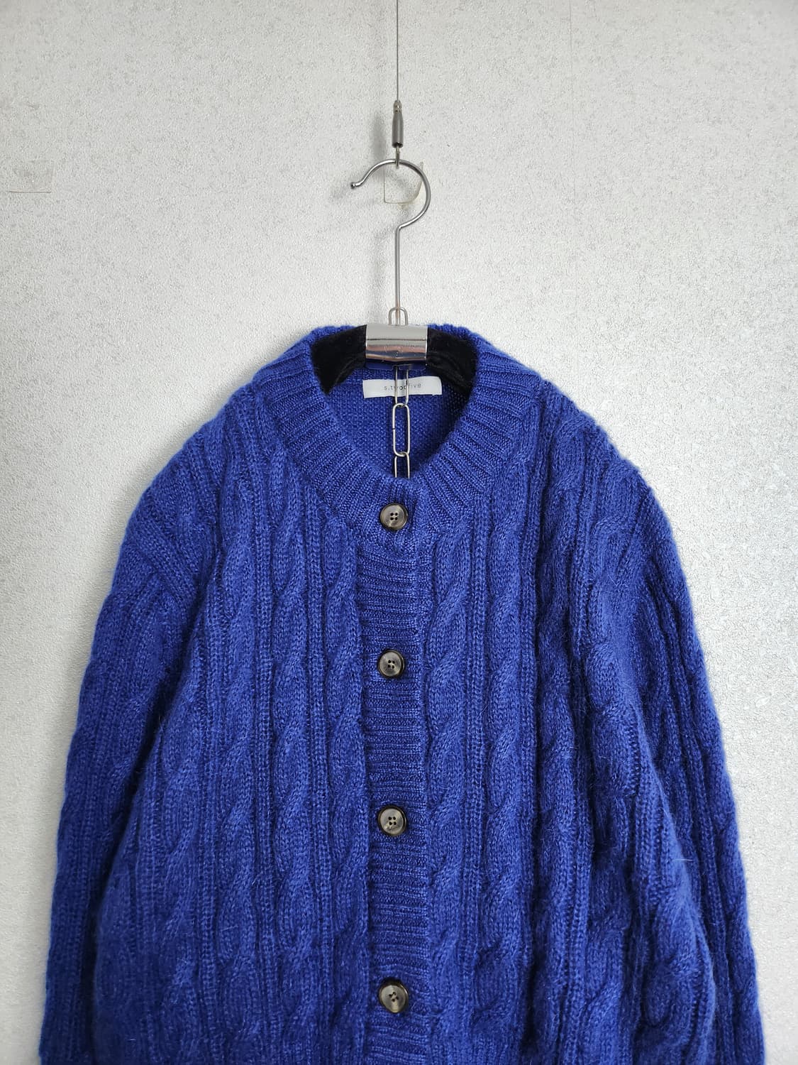 스토프 s205  키드모헤어 세미크롭 케이블 가디건55 66 상품이미지2