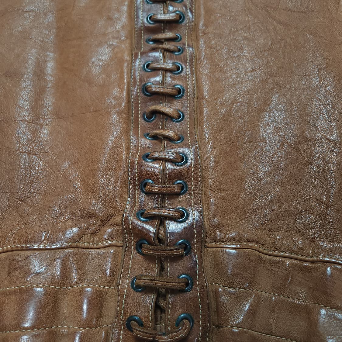 [XXS] 닐바렛 브라운 소가죽 조끼 자켓 상품이미지4