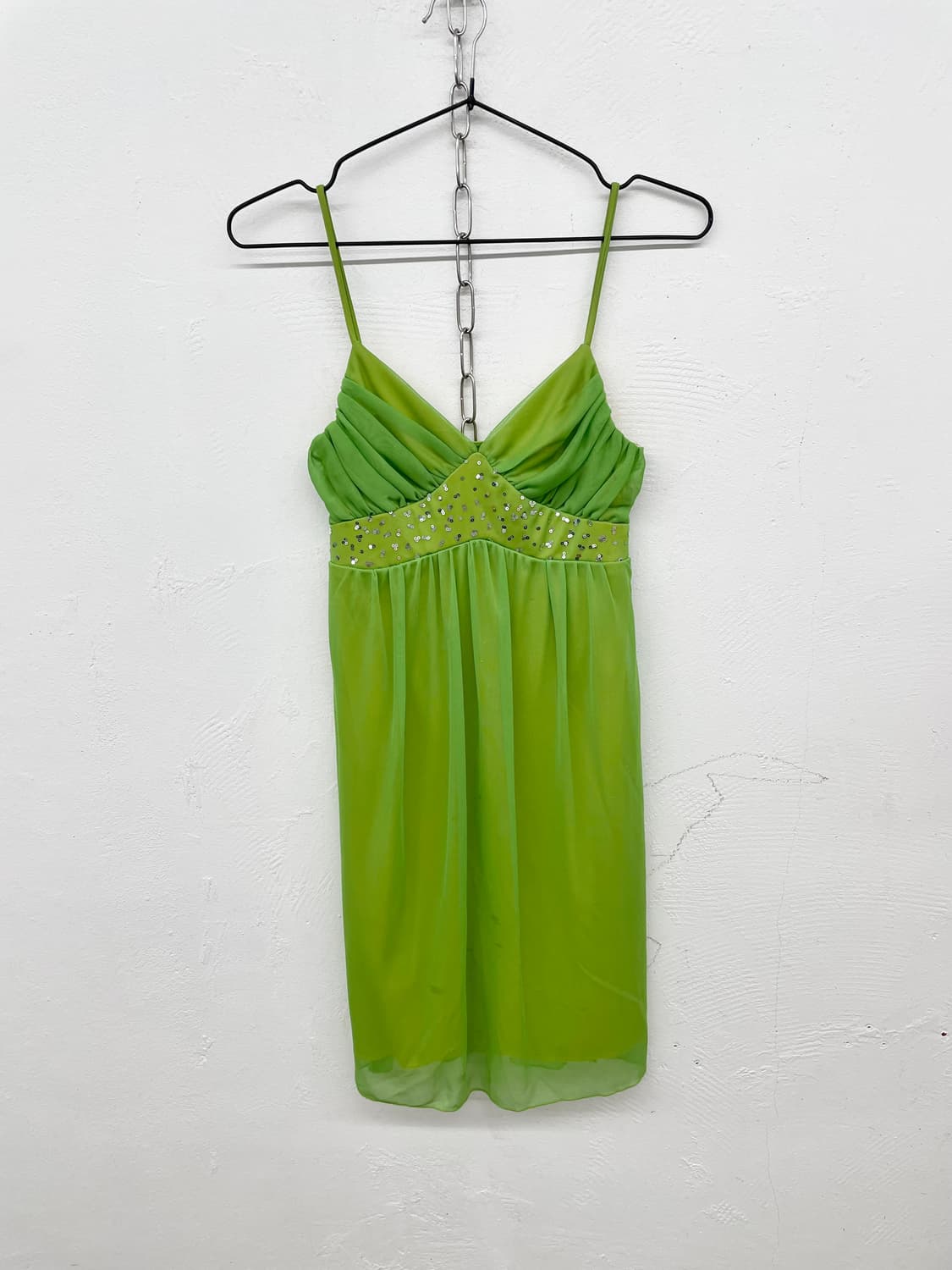 페어리 그린 메쉬 셔링 원피스 상품이미지3