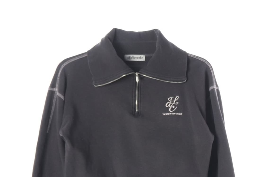 델리센트 자수 로고 하프집업 맨투맨 F 상품이미지3