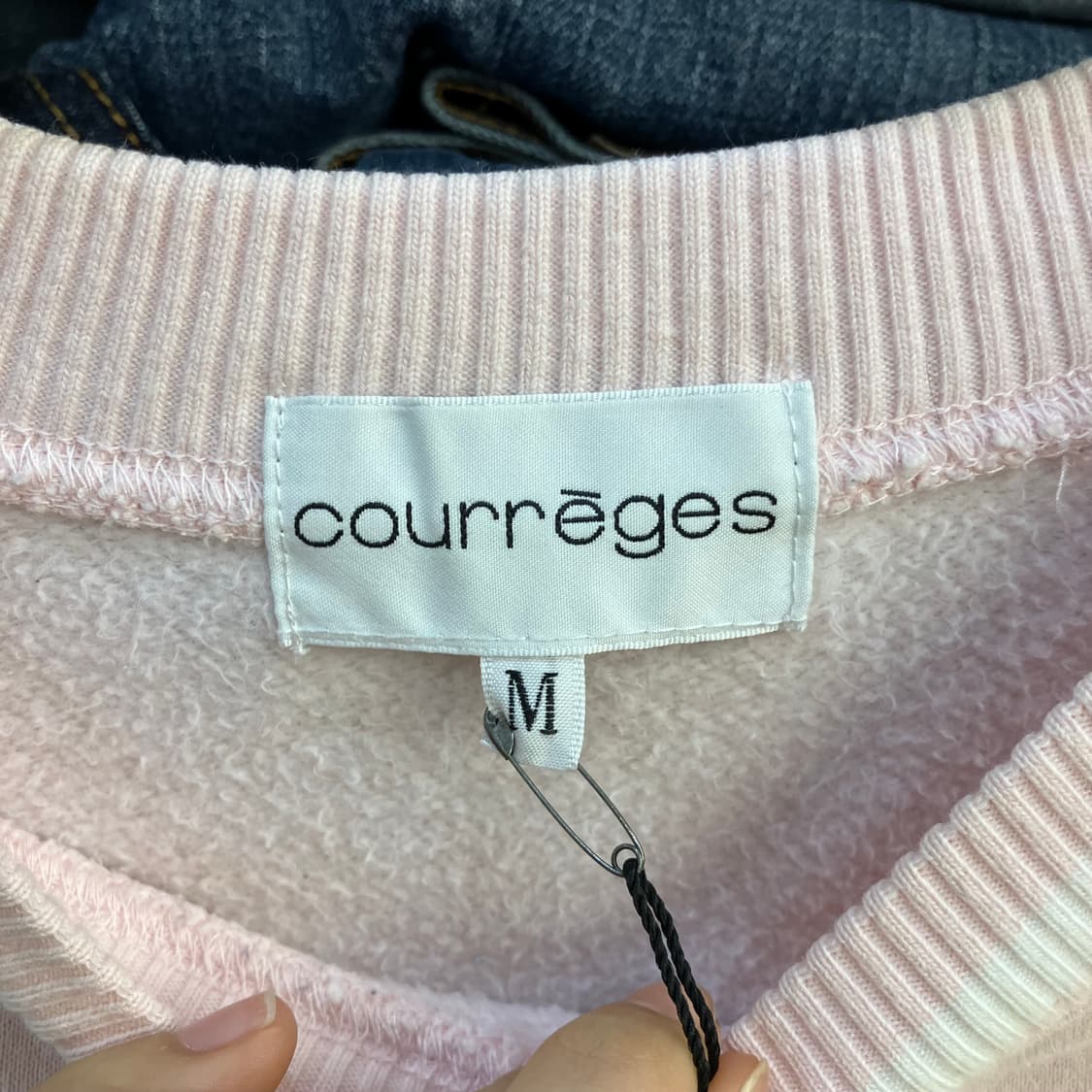 꾸레쥬 배색 로고 맨투맨 M 상품이미지4