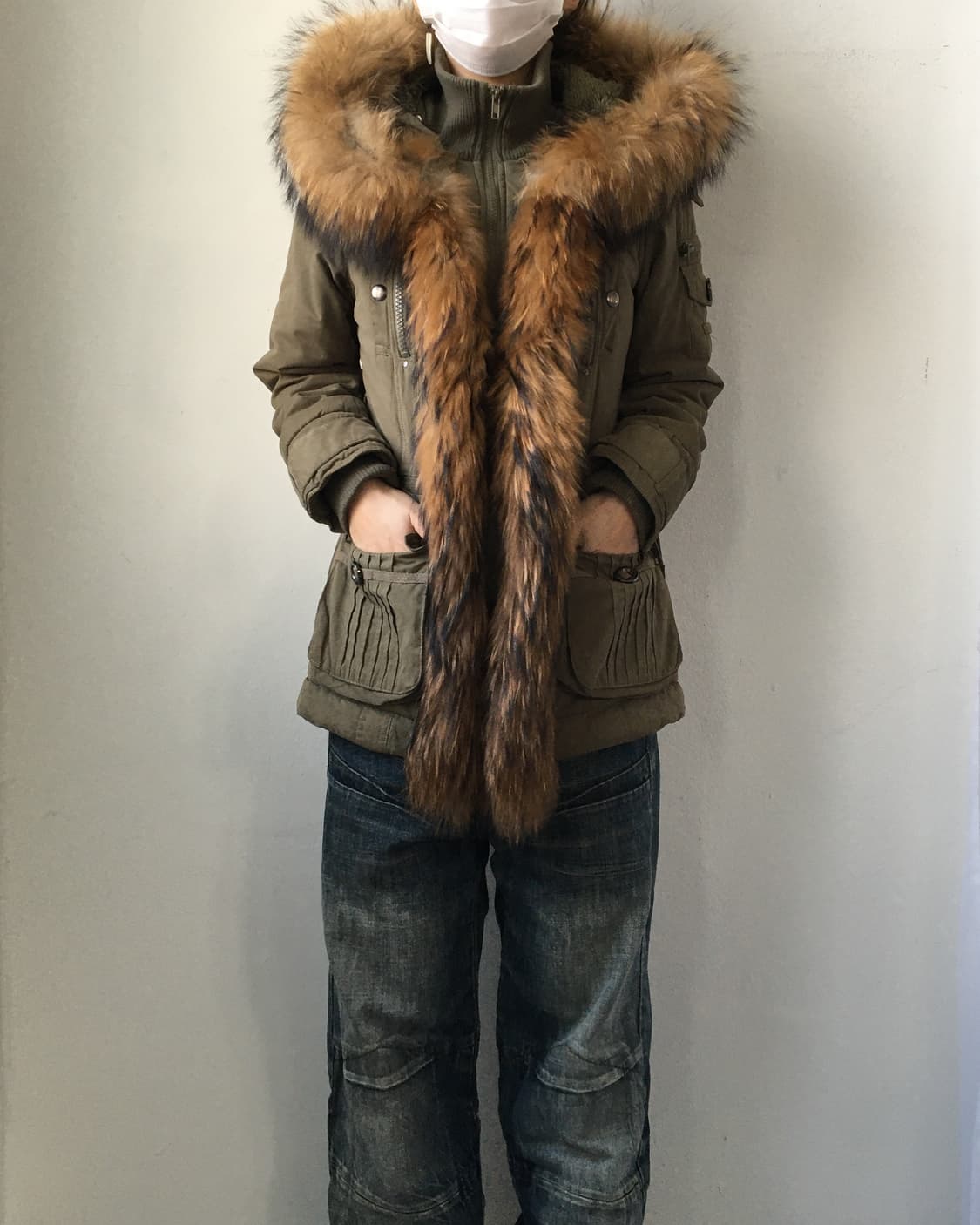 Raccoon fur trimming hood jacket 상품이미지9