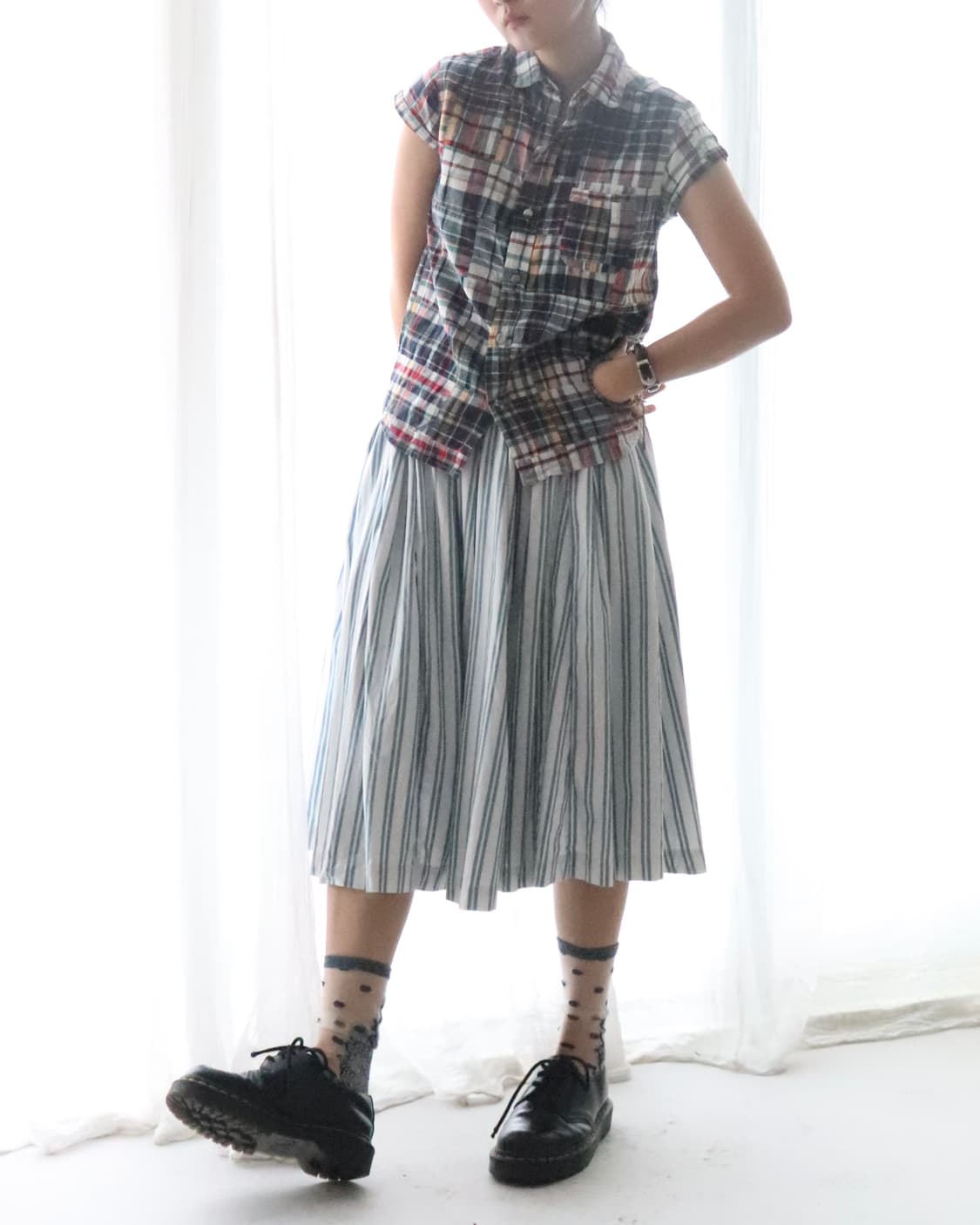 [Beams Boy] Patchwork Check Shirt 상품이미지4