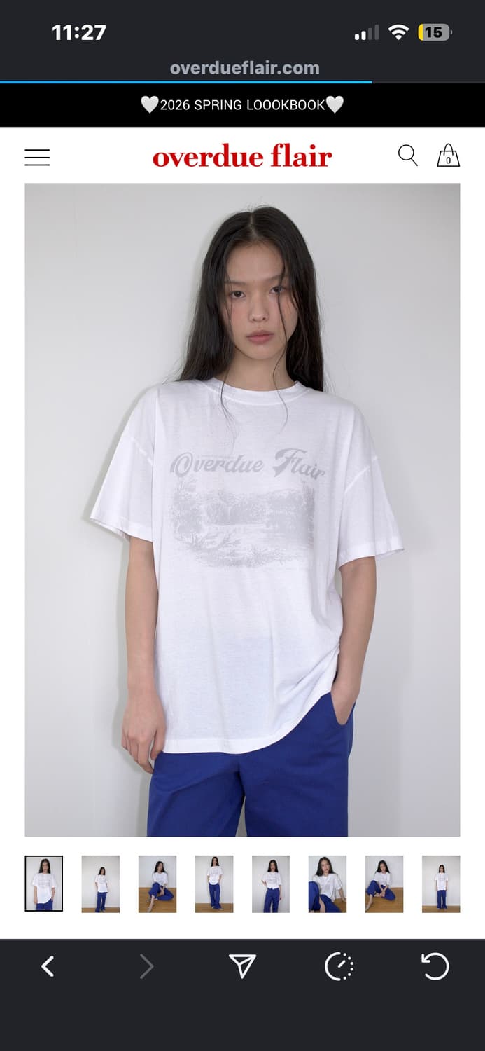 [구해요]오버듀플레어 빈티지 프린팅 반팔 흰색 상품이미지1