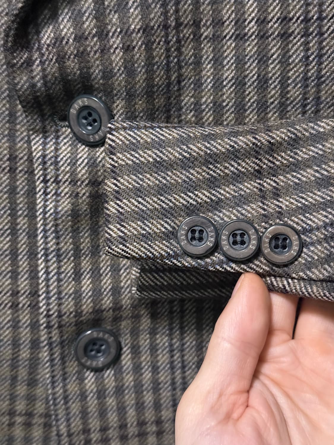 닥스 울 체크 캐시미어 자켓 브라운 갈색 2버튼 블레이져 모 클래식 마이 상품이미지5