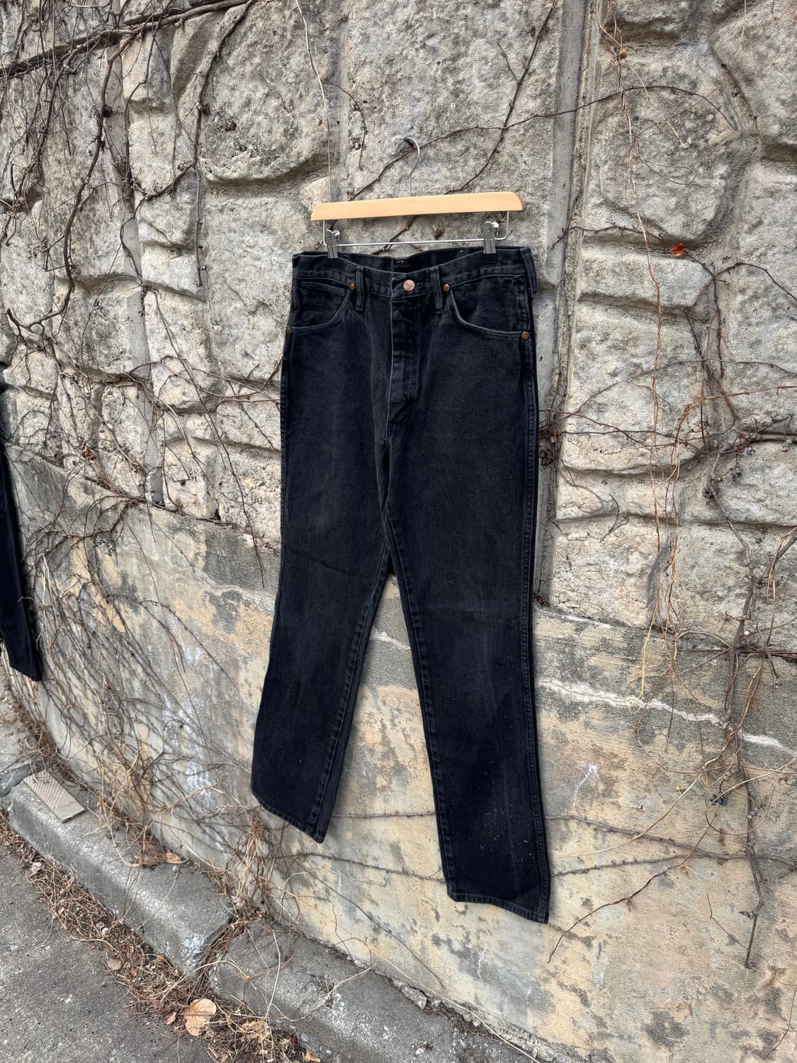 90s 랭글러 빈티지 936wbk 카우보이컷 블랙 데님 팬츠 블랙진 상품이미지3