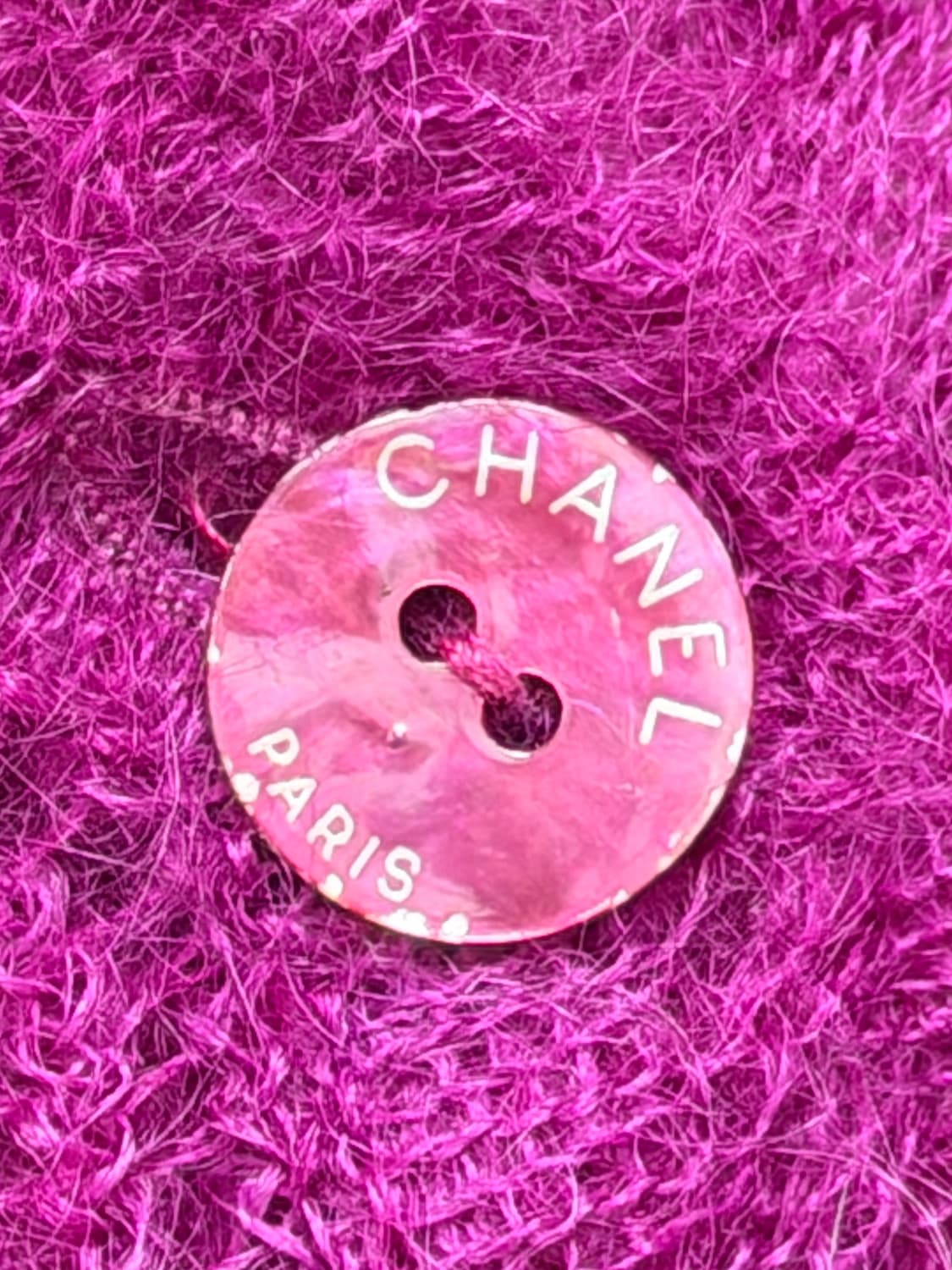 샤넬 마젠타 핑크 모헤어 블렌드 랩 가디건 상품이미지5