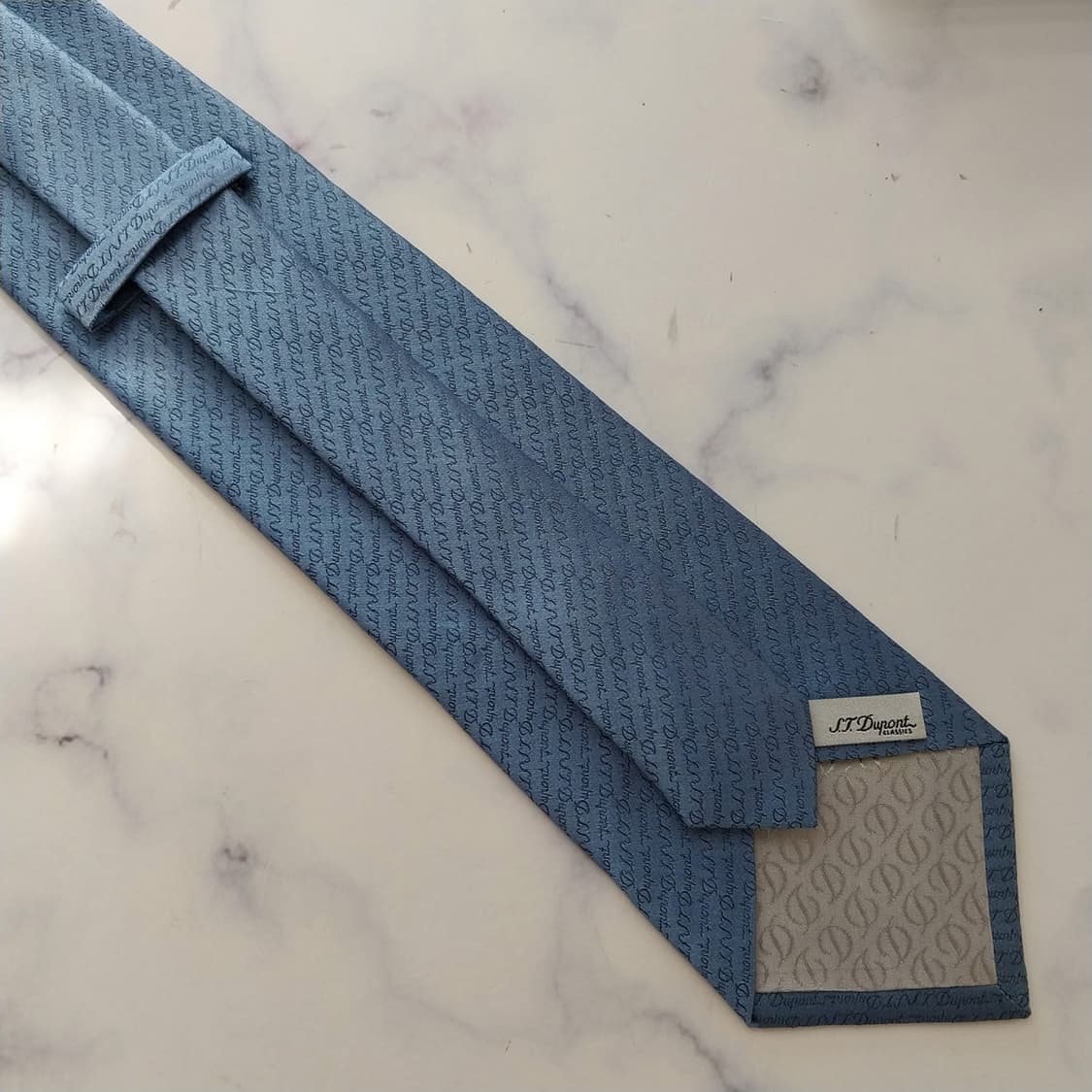 에스.티. 듀퐁 실크 로고 패턴 넥타이 8.7cm A+등급 K2357 상품이미지8
