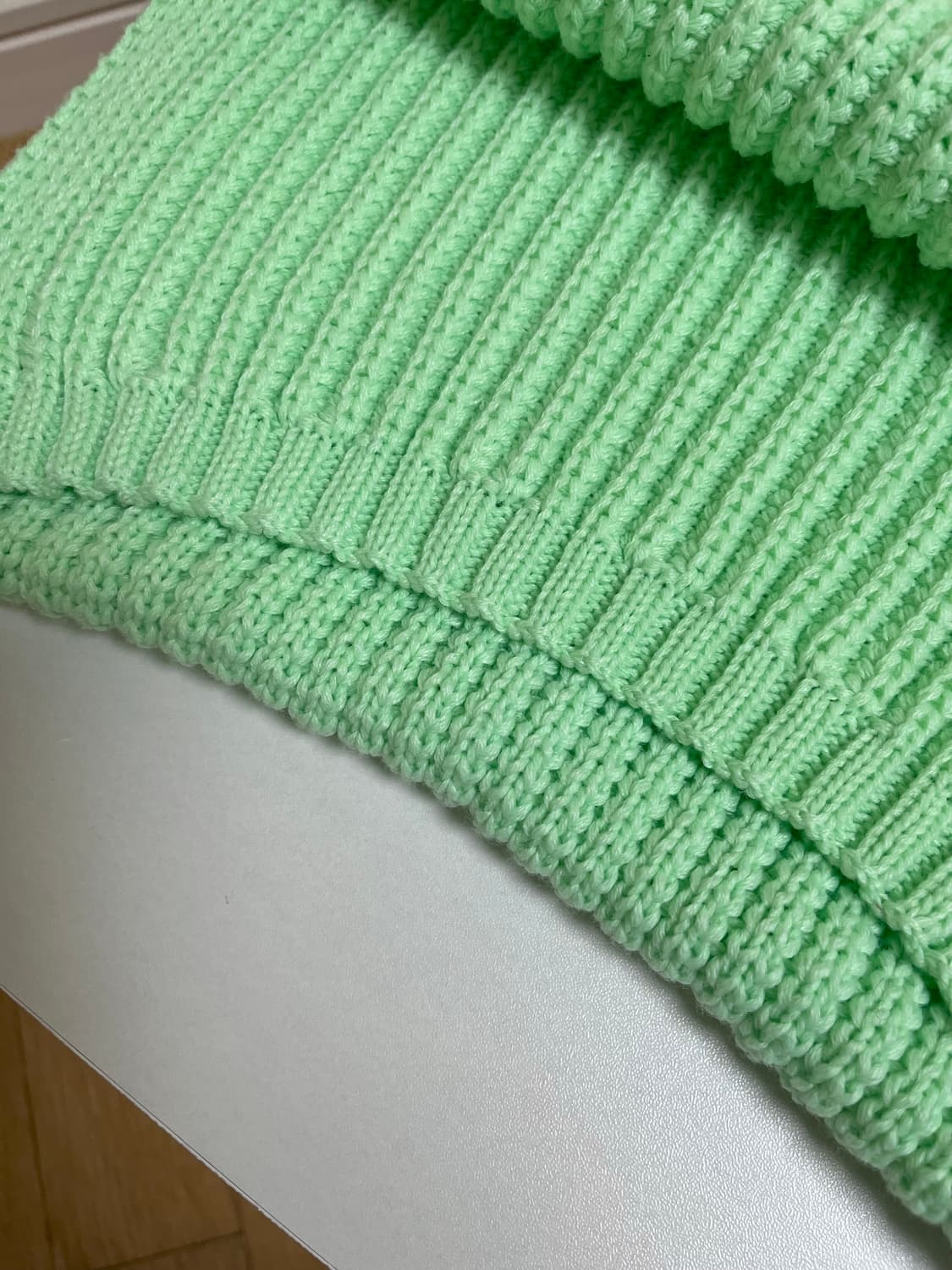 Adam's Fig Leaf 메론색🍈 니트 머플러 목도리 상품이미지5