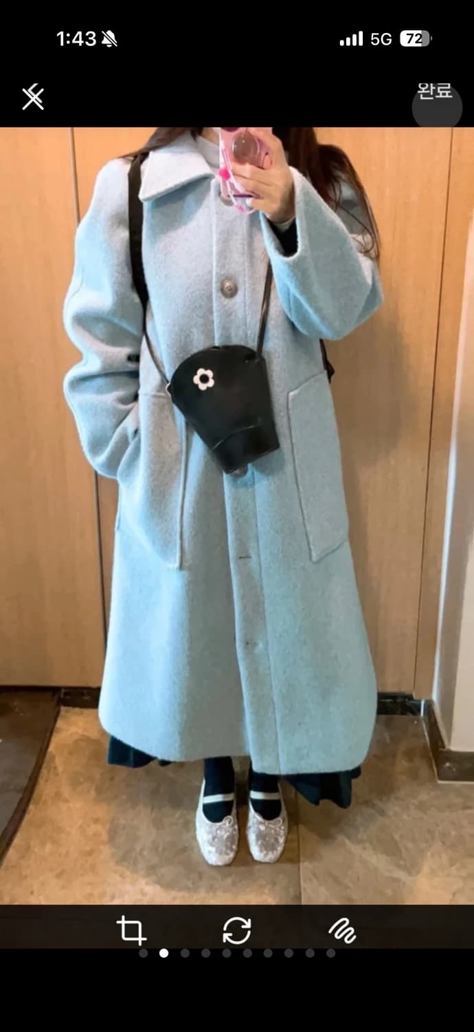 노이어덜트 프레클 소라색 롱코트 상품이미지2