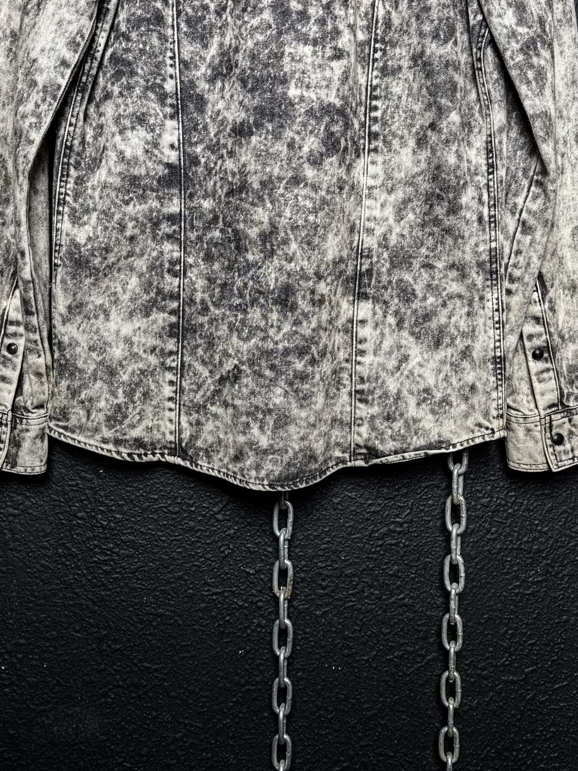 Acid Wash Denim Western Shirt 상품이미지9