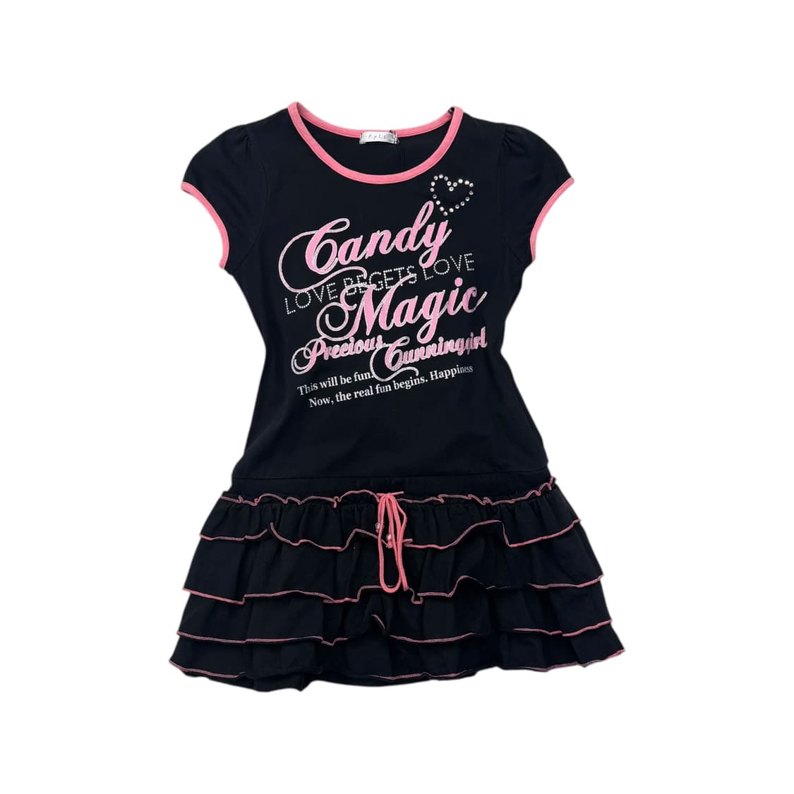 Pink text-print top 상품이미지1