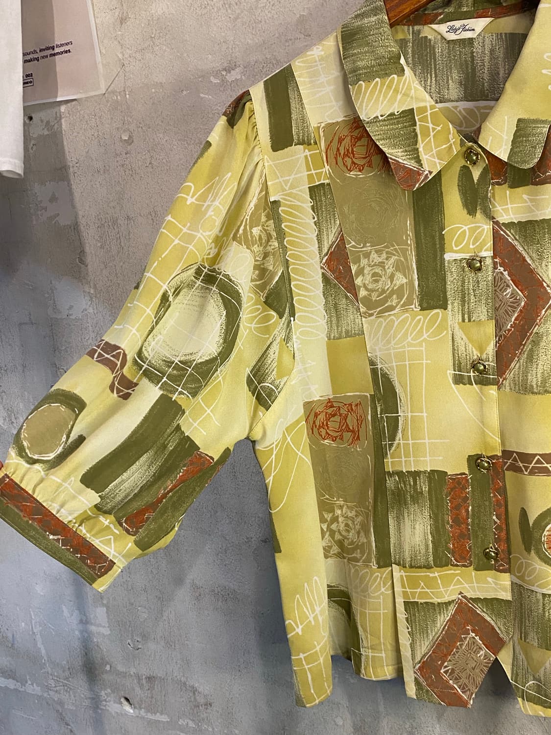 Japan vintage 반팔 블라우스 셔츠 Free 상품이미지5